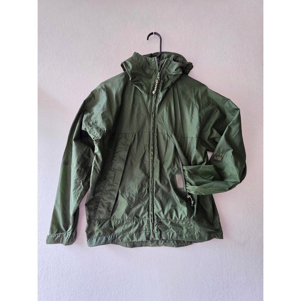 Head AJM Mens Large Green Nylon Ripstop Full Zip Hooded Windbreaker Jacket